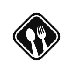 Fork knife spoon graphic symbols. Vector cutlery icons, isolated utensil image or tableware black silhouettes