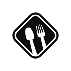 Fork knife spoon graphic symbols. Vector cutlery icons, isolated utensil image or tableware black silhouettes