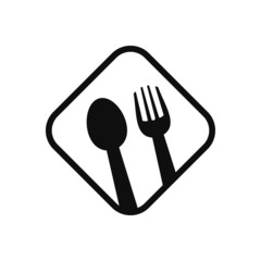 Fork knife spoon graphic symbols. Vector cutlery icons, isolated utensil image or tableware black silhouettes