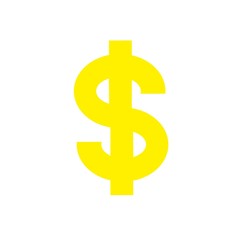 Dollar icon, money. Raster illustration