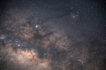 The stars and the milky way in the night sky are very beautiful.