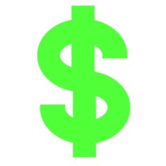 Dollar icon, money. Raster illustration
