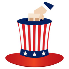 Traditional american hat shaped ballot box