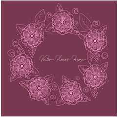 Vector floral detailed ornament on a colored background
