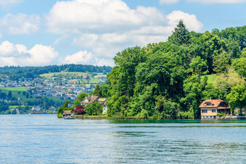 Fototapeta na wymiar View on Swiss village near Lucerne, Switzerland.