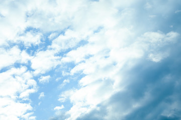 Beautiful blue sky with clouds on sunny day