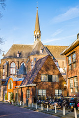 Fototapeta premium Utrecht, Netherlands - January 06, 2020. Old neo gothic church Martinuskerk rebuilded for living