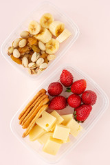 Food in Plastic containers ready to eat