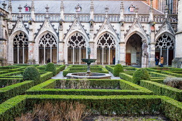 Utrecht, Netherlands - January 06, 2020. Pandhof garden of the Dom Church is one of Holland most...