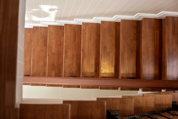 American style brown staircase in high views