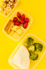 Food in Plastic containers ready to eat