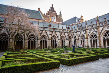 Utrecht, Netherlands - January 06, 2020. Pandhof garden of the Dom Church is one of Holland most...