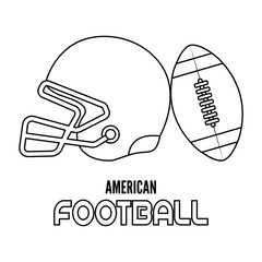 Helmet and american football ball