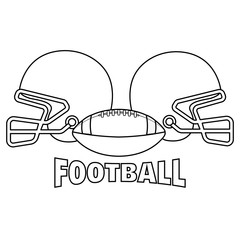 Helmets and american football ball