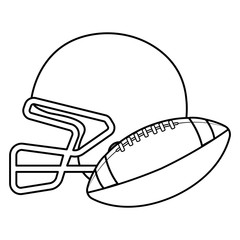Helmet and american football ball