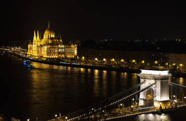 budapest by night - The parliament and ChainBridge