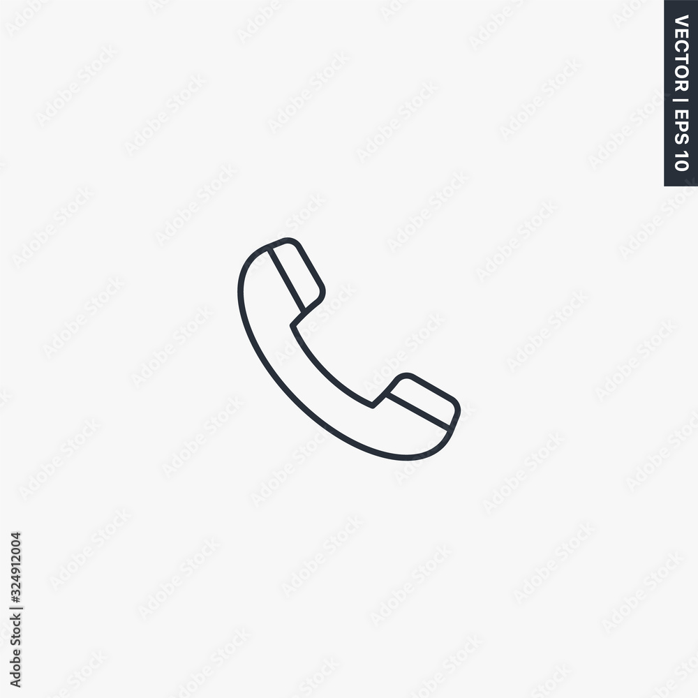 Poster handset, linear style sign for mobile concept and web design