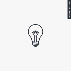 Light bulb, linear style sign for mobile concept and web design