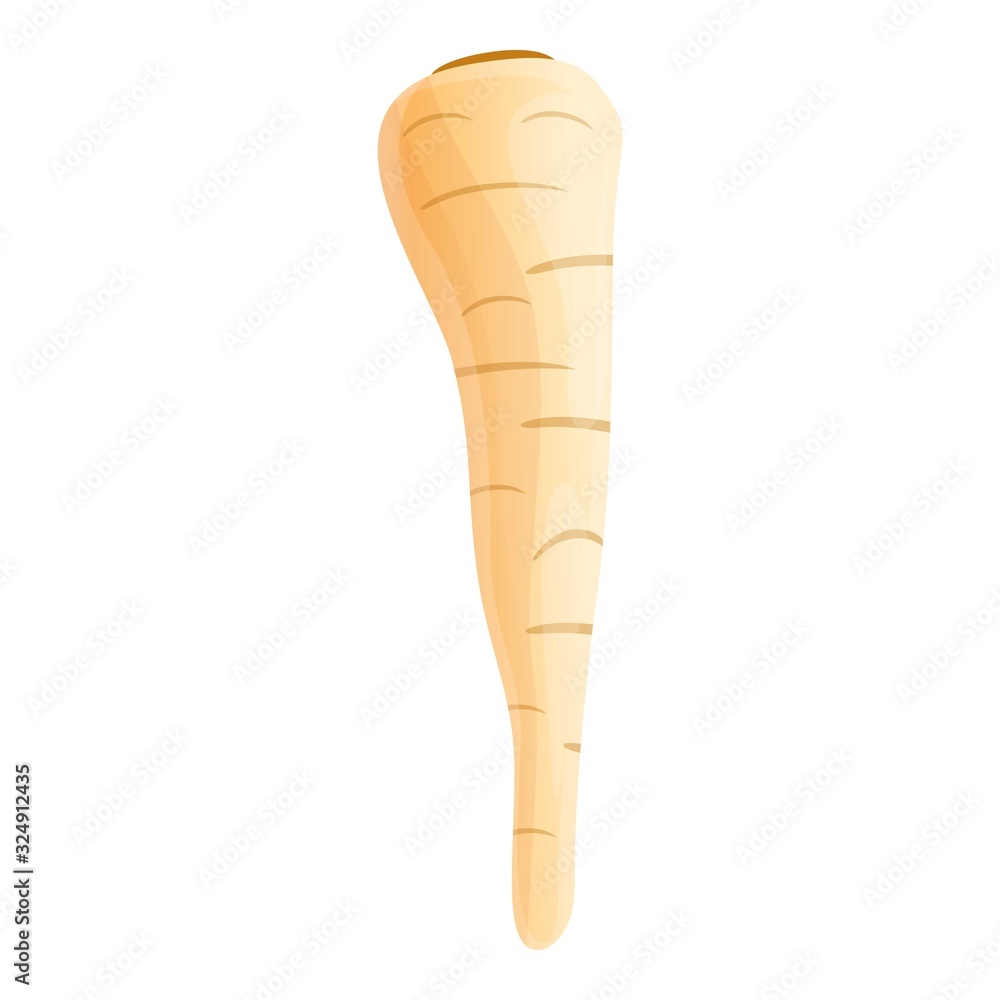 Poster vegan parsnip icon. cartoon of vegan parsnip vector icon for web design isolated on white background