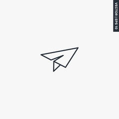 Paper plane, linear style sign for mobile concept and web design