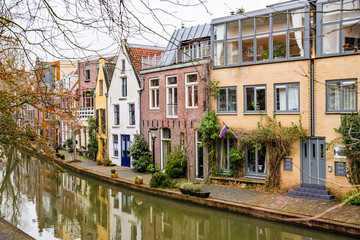 Utrecht, Netherlands - January 07, 2020. Water canal in winter