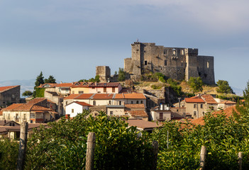 Fototapeta na wymiar Sicignano degli Alburni tipycal mountain village in national park of Cilento and Giusso castle