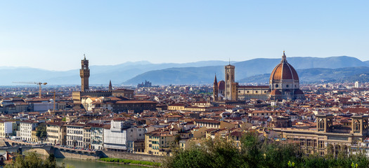 Fototapeta na wymiar florence panorama with chathedral and signoria building