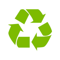 Recycle icon vector graphics design. Green color. Perfect for business concepts, backgrounds, backdrop, poster, sticker, banner, label, chart and wallpaper.
