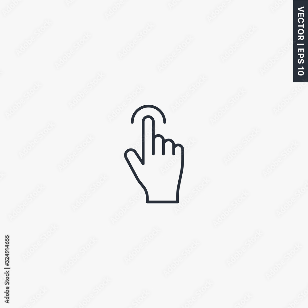 Poster touch screen, linear style sign for mobile concept and web design