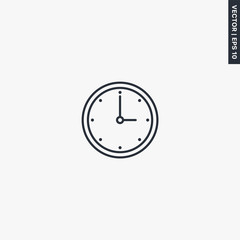 Wall clock, linear style sign for mobile concept and web design