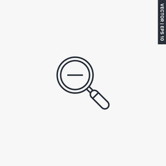 Zoom out, linear style sign for mobile concept and web design