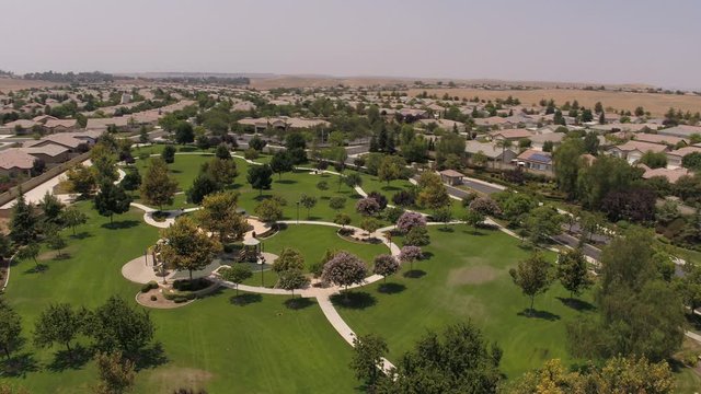 Aerial, Small Park In Lancaster California