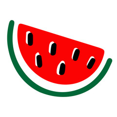 Watermelon icon. Cut part. Vector illustration on white background