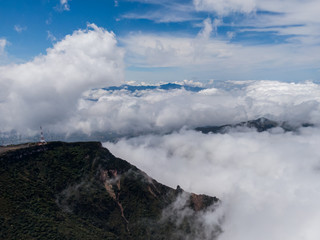 Beautiful aerial view of the Irazu Volcano in Costa Rica 