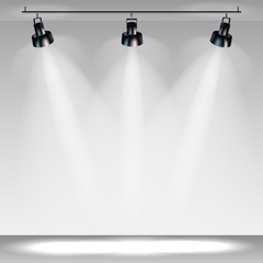stage with spotlights, professional light.