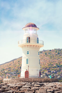 Lighthouse in sunny day, Vertical image