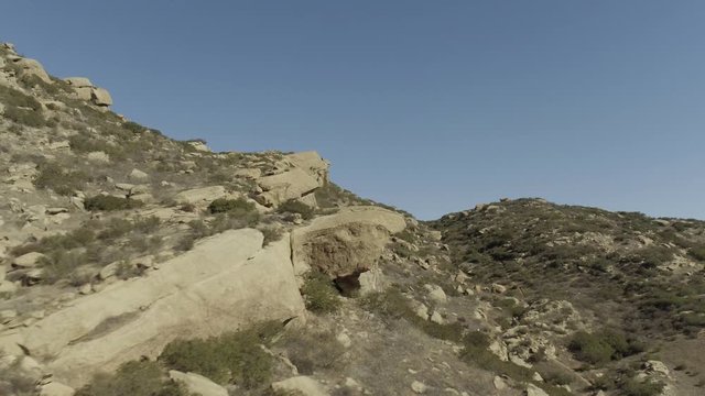 Desolate mountains in Simi Valley, aerial
