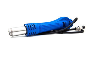 Hot air gun of soldering station isolated on a white background.
