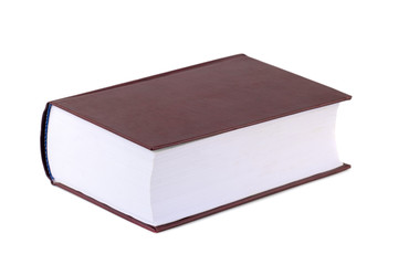 Thick red book isolated on a white background
