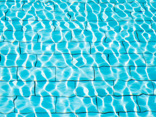 Top view of pool water. Close up slow motion