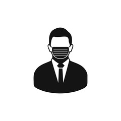 Wear Mask Icon. Editable Vector.