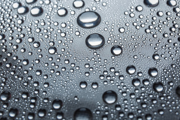 Water rain drops or water drops on white background. Many water drops  on canvas