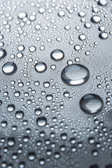 Water rain drops or water drops on white background. Many water drops  on canvas