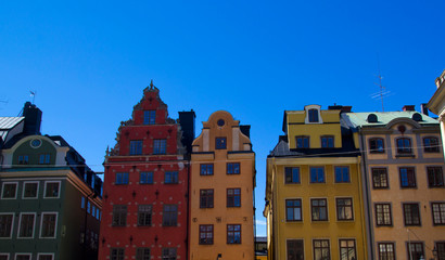 Fototapeta premium Beautiful houses in old town in Stockholm,Sweden
