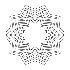 Abstract flower pattern icon outline black color vector illustration flat style image