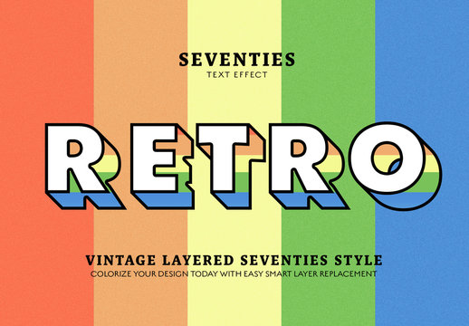 Retro Text Effect Mockup