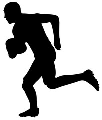silhouette Rugby player vector
