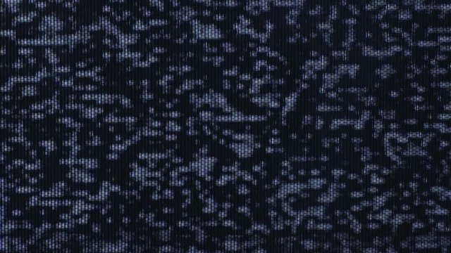 Pixelized image of static noise on a TV-screen. Glitches, broadcast noise, abstract glitch.