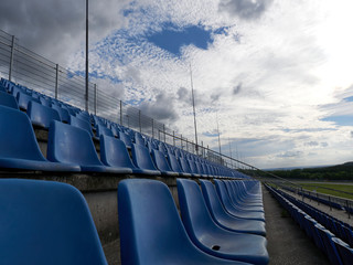 Fototapeta premium Rows of seats at the Nürburgring for the spectators