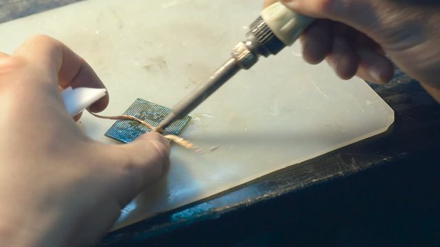 Producing electronic detail of circut board. 4K